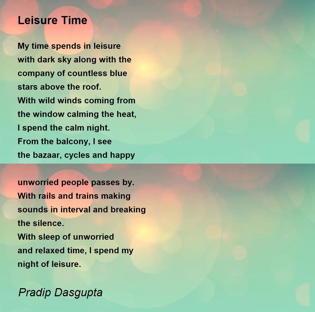 Leisure Poem