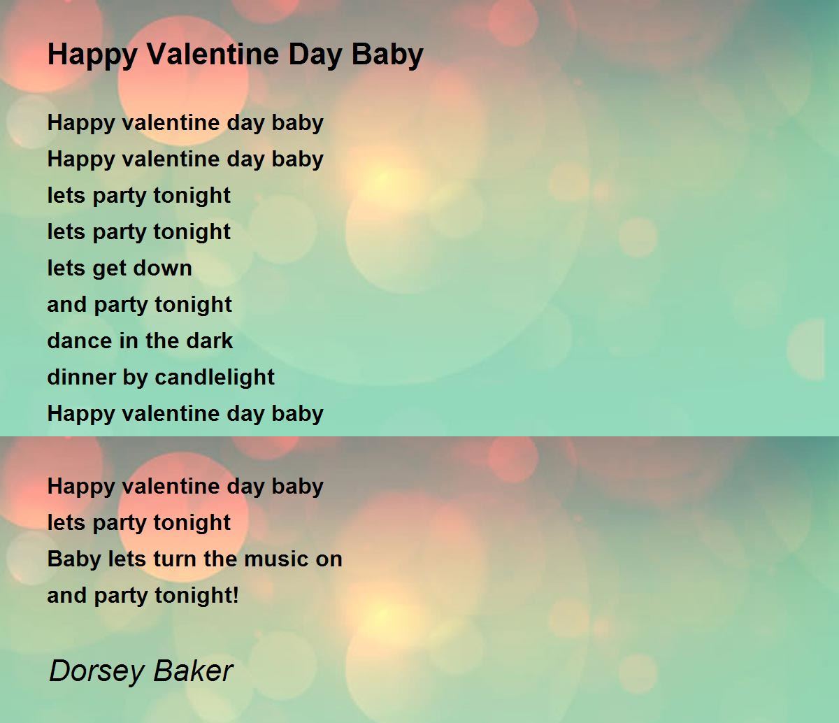 Happy Valentine Day Baby Poem