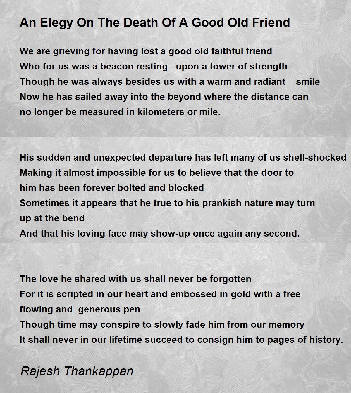 Elegy Poems For Kids