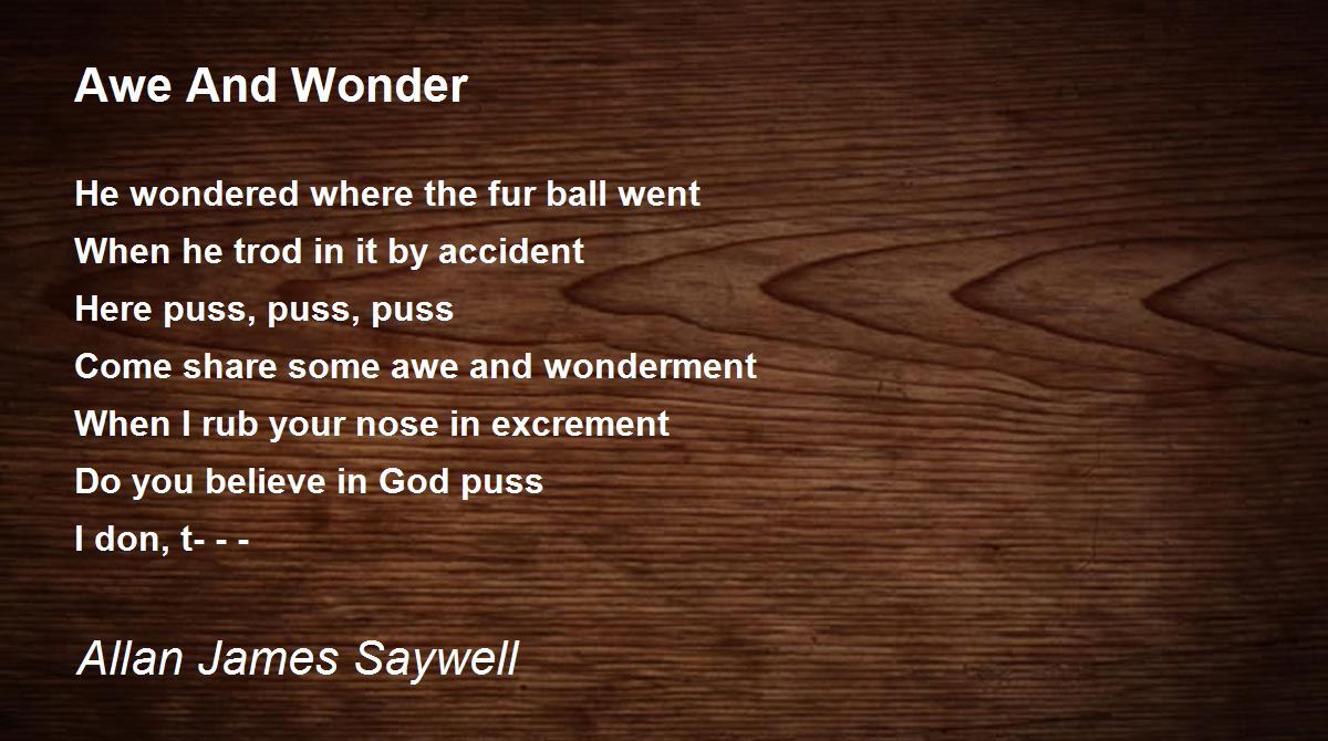 Wonder And Awe Of God Wonder And Awe Of God