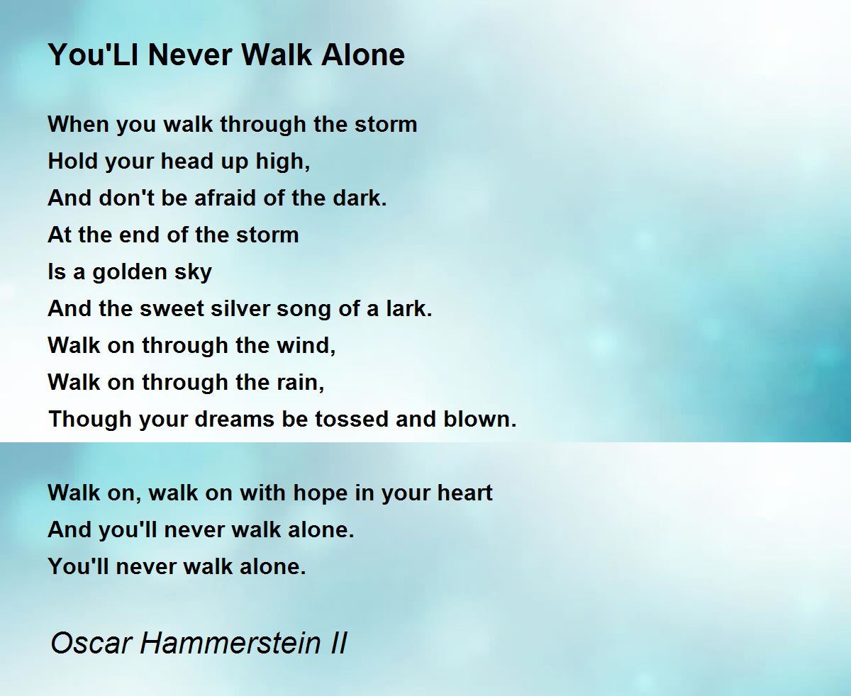 Poetrics for today: Never Gonna Be Alone