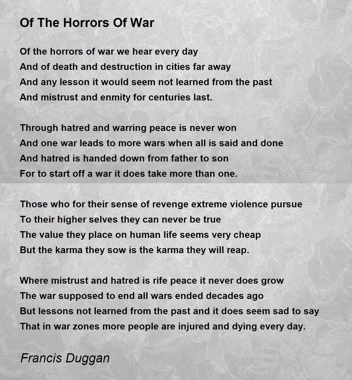 sad poems about war