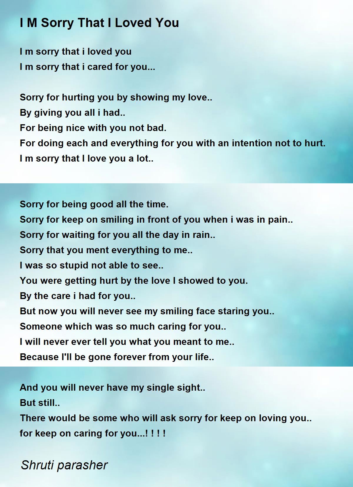 im sorry love poems for the one you love