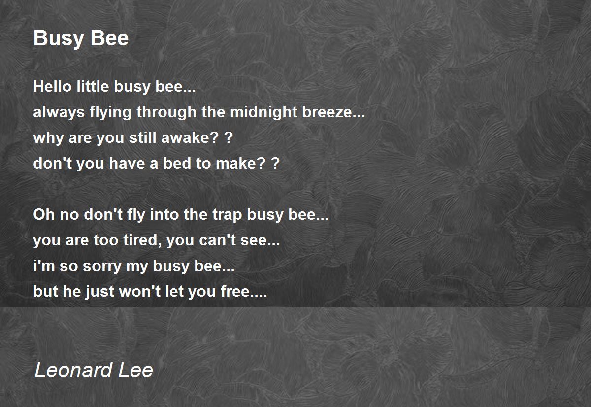 busy bee poem