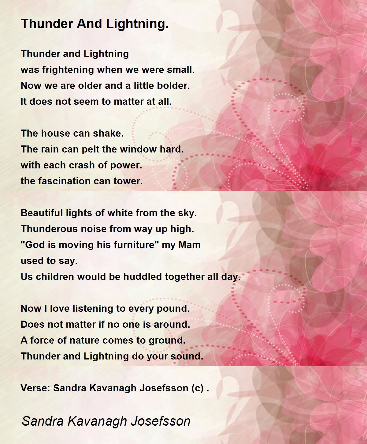 Thunder And Lightning Poem By Sandra