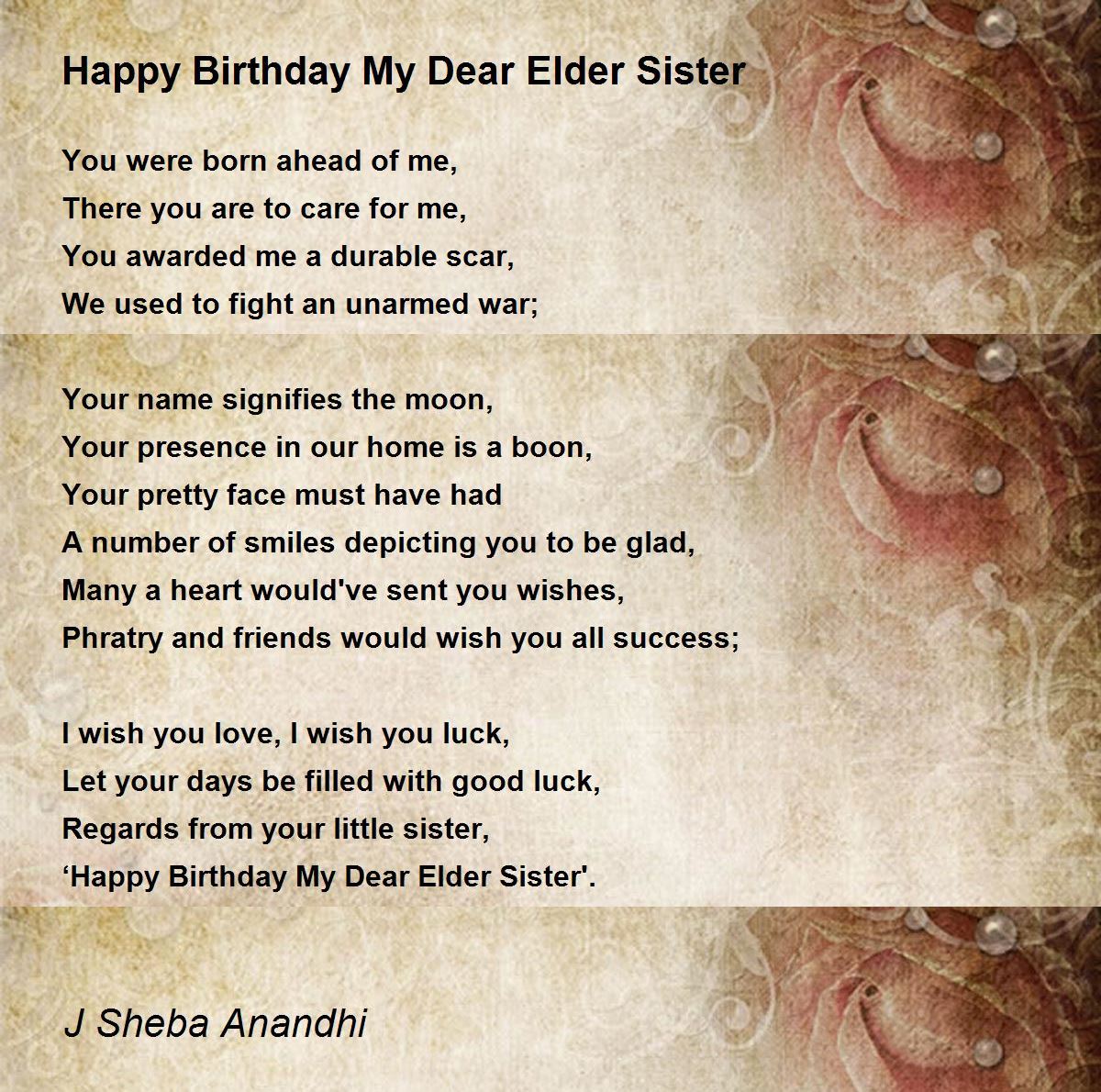 funny birthday wishes for elder sister