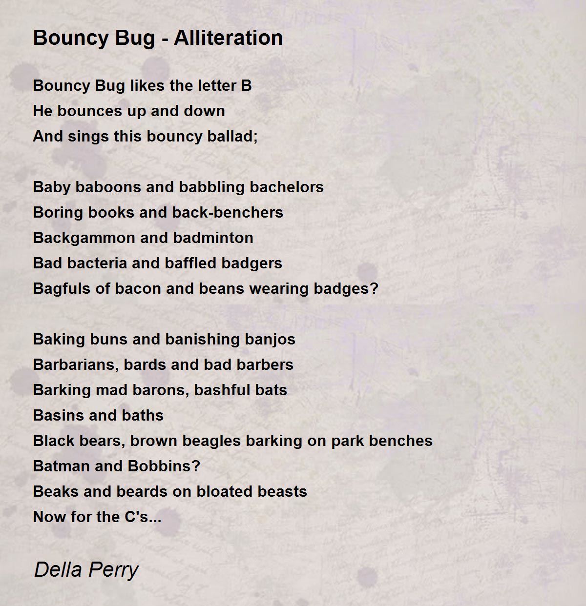 Bouncy Bug Alliteration