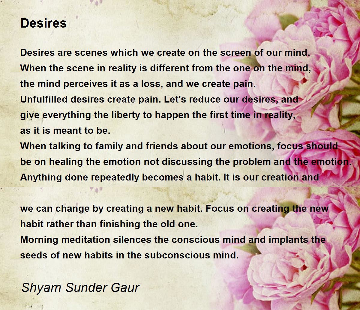 Why does the mind create desires?