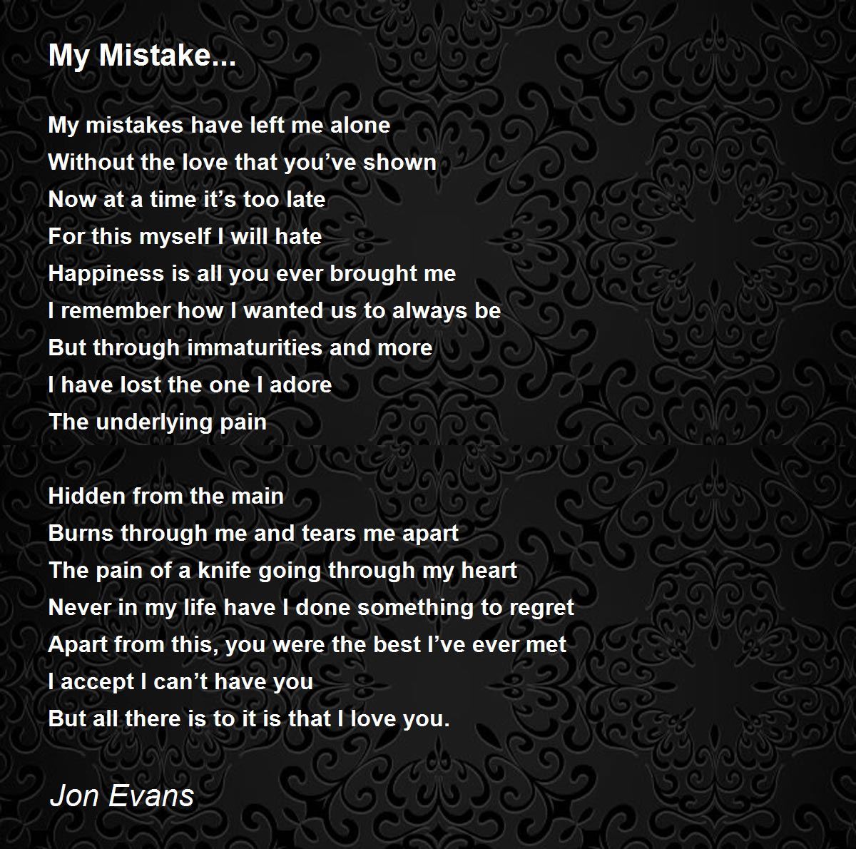 Love Mistake - Love Mistake Poem by Lilly pad