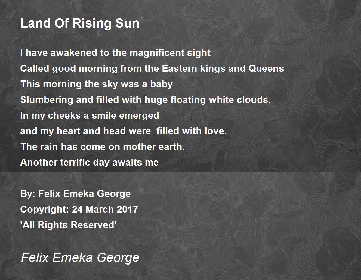 The Land of the Rising Sun - Ode to Early Birds