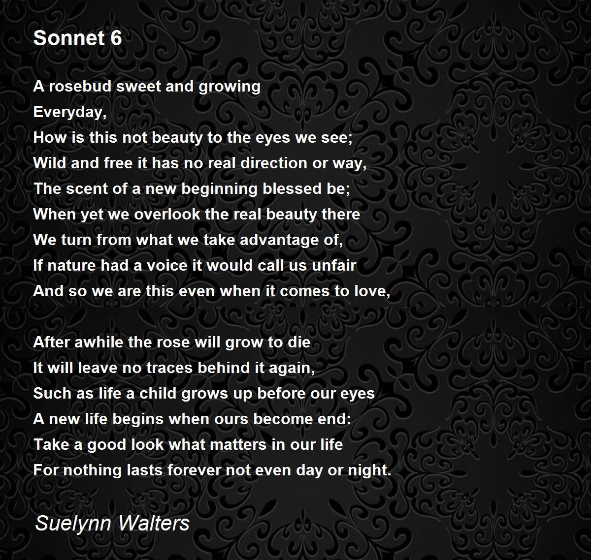 Sonet poem examples.