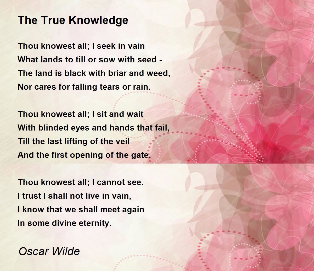 The True Knowledge by Oscar Wilde