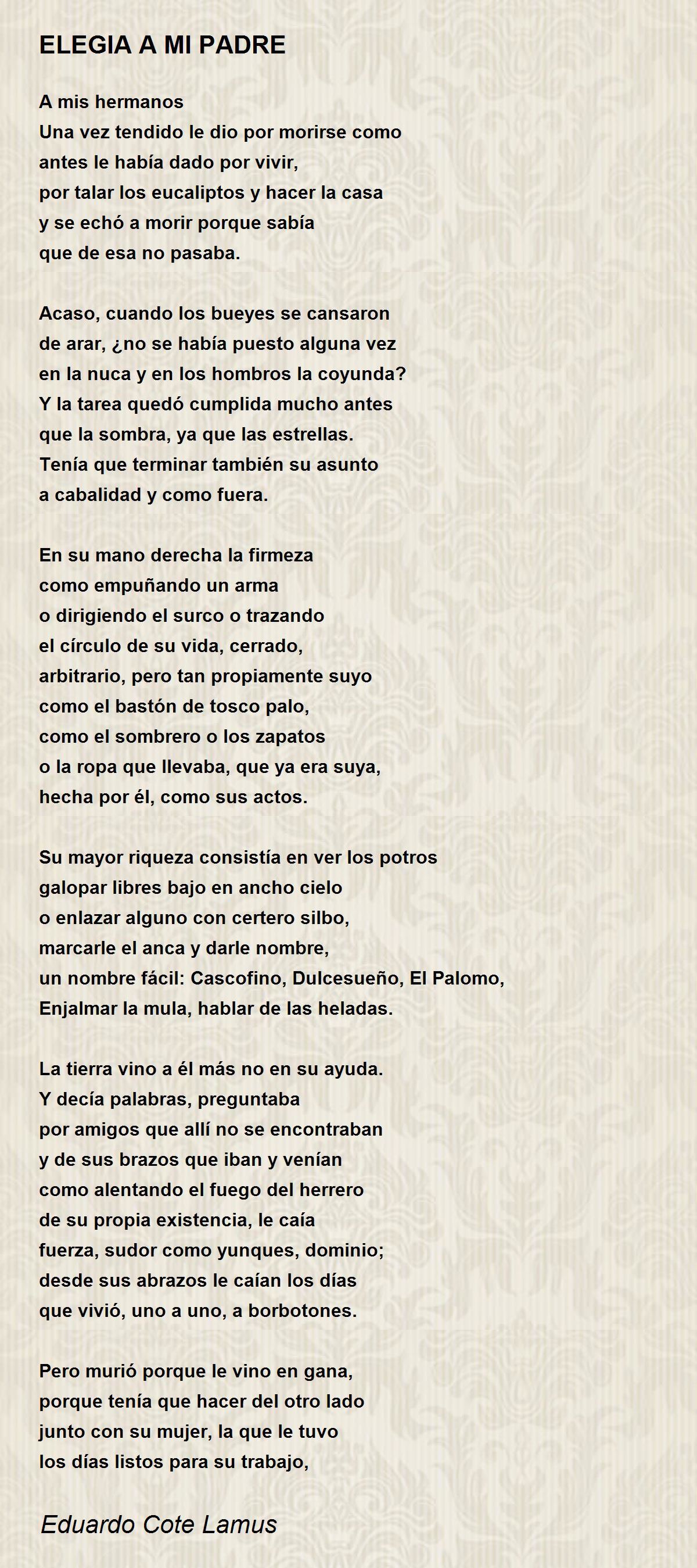 ELEGIA A MI PADRE - ELEGIA A MI PADRE Poem by Eduardo Cote Lamus