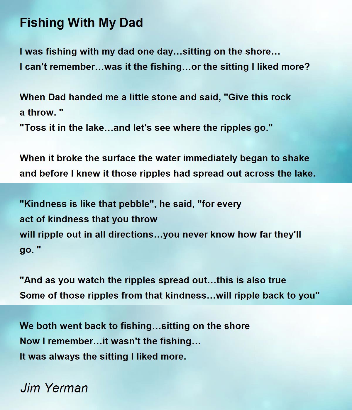poems about fishing with dad
