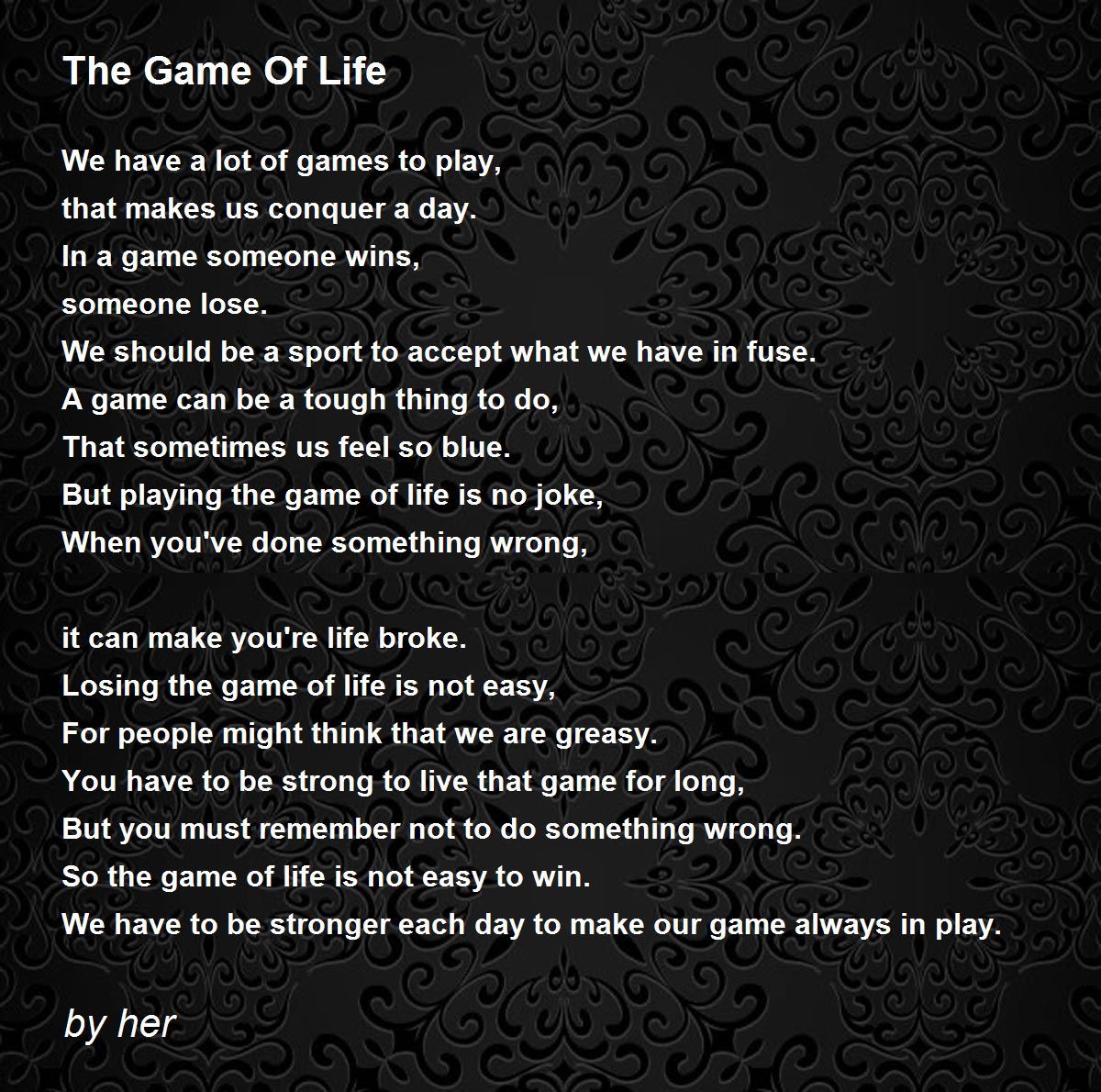 The Game of Life and Living