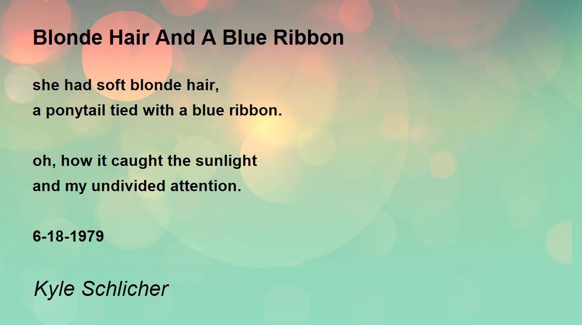 Heidi's Blue Hair Poem - wide 2