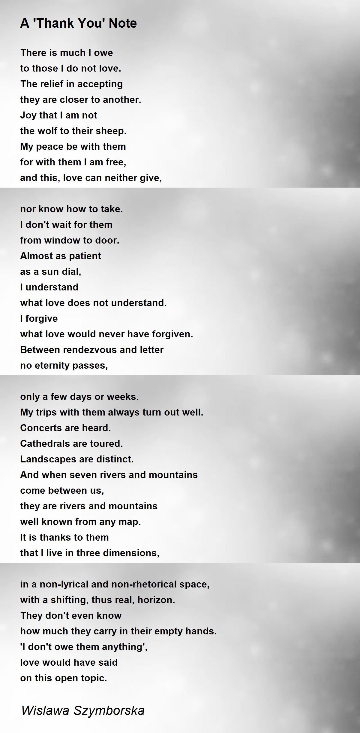 True Love - True Love Poem by Wislawa Szymborska