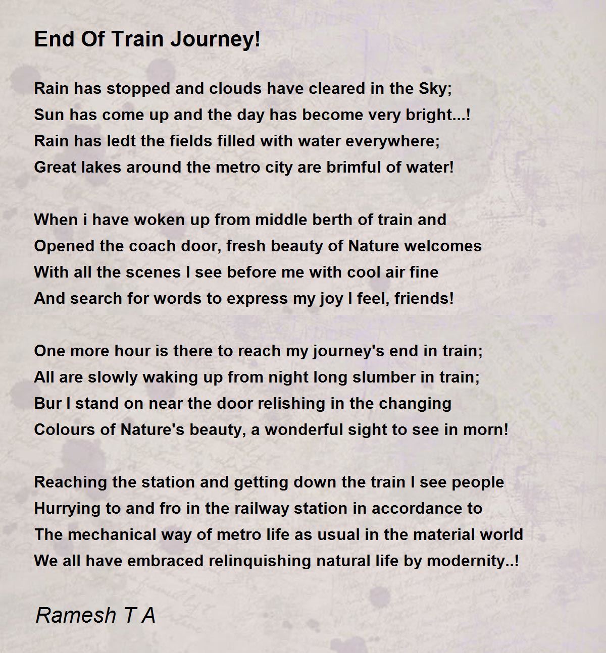 Life Train Journey Poem