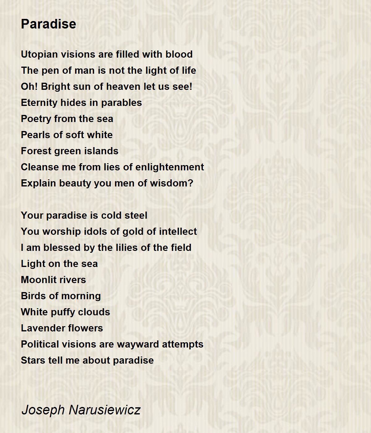 Republic of Paradise Lyrics & Other Poems