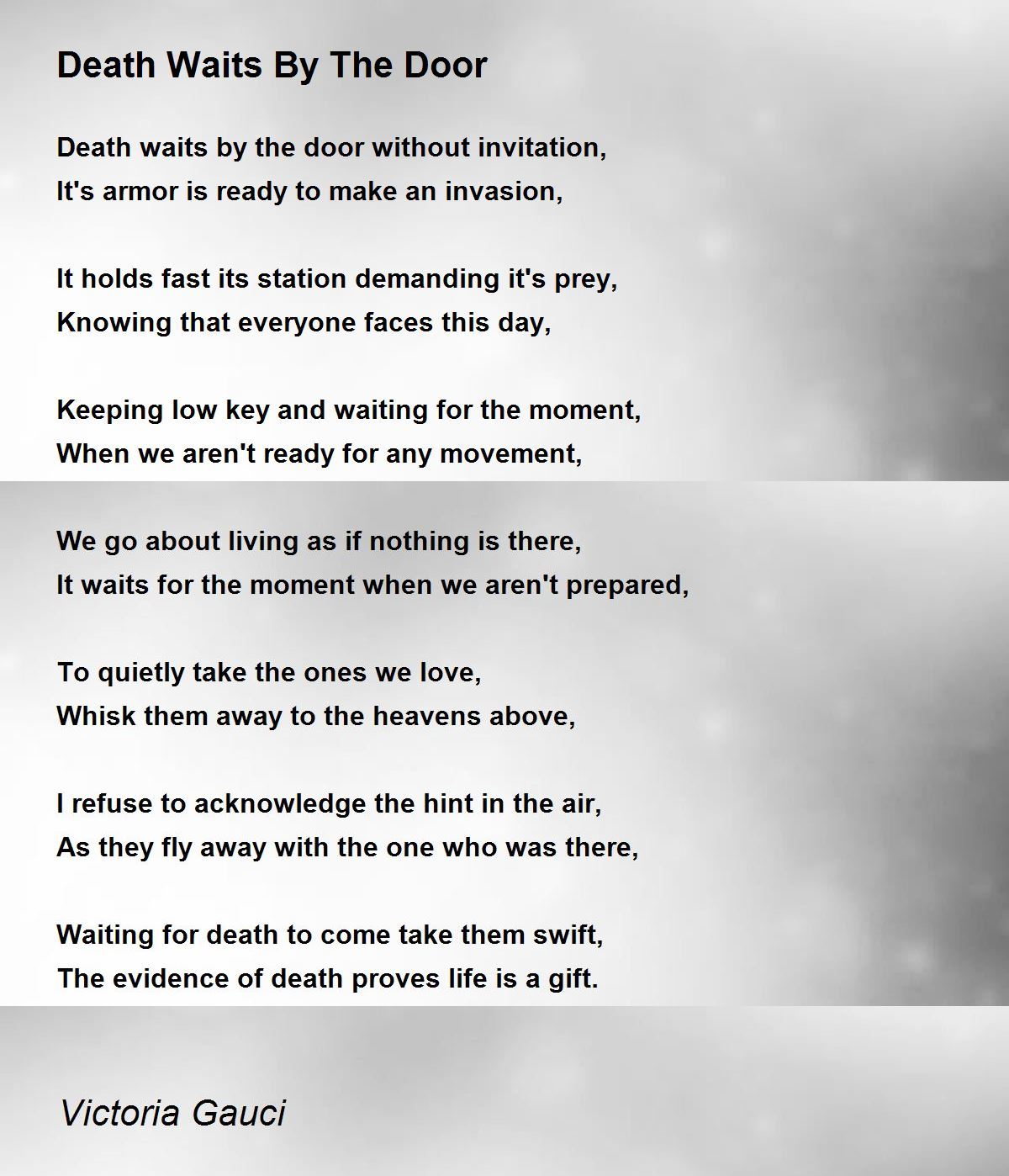 Death Waits By The Door - Death Waits By The Door Poem by Victoria ...