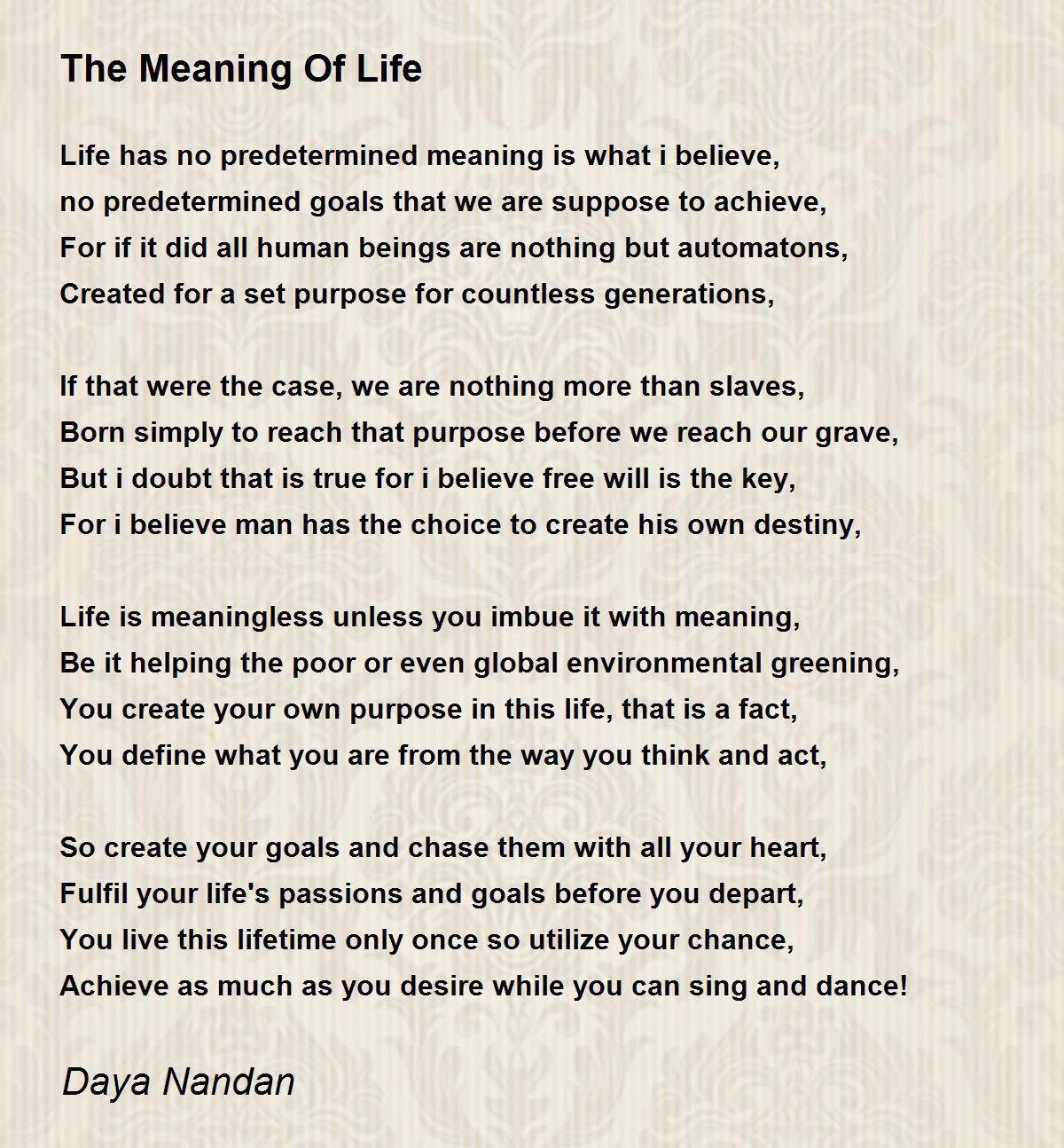 Meaning of life.. (