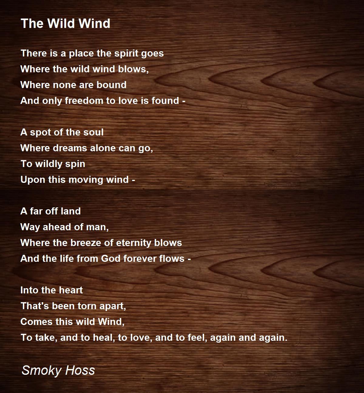 The Wild Wind - The Wild Wind Poem by Smoky Hoss
