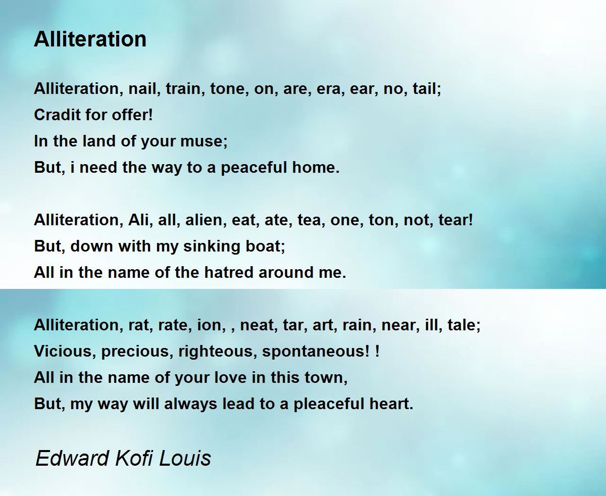 Alliteration Examples From Famous Poems