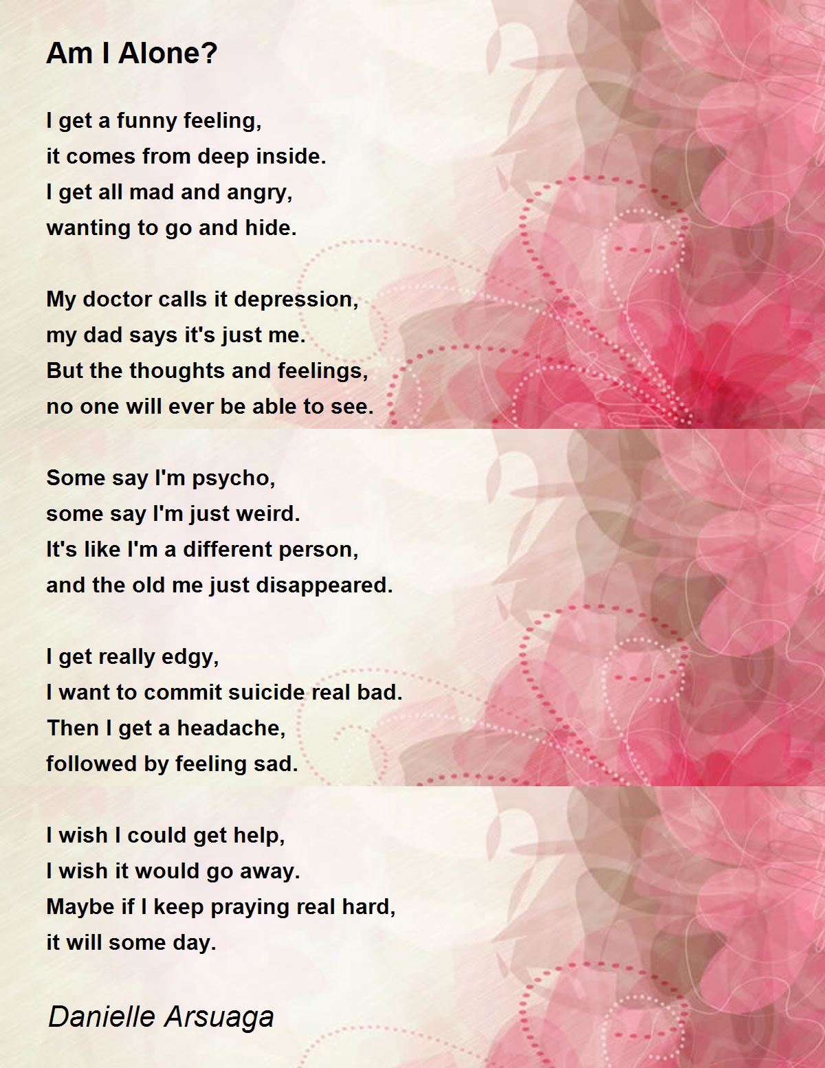Am I Alone? - Am I Alone? Poem by Danielle Arsuaga