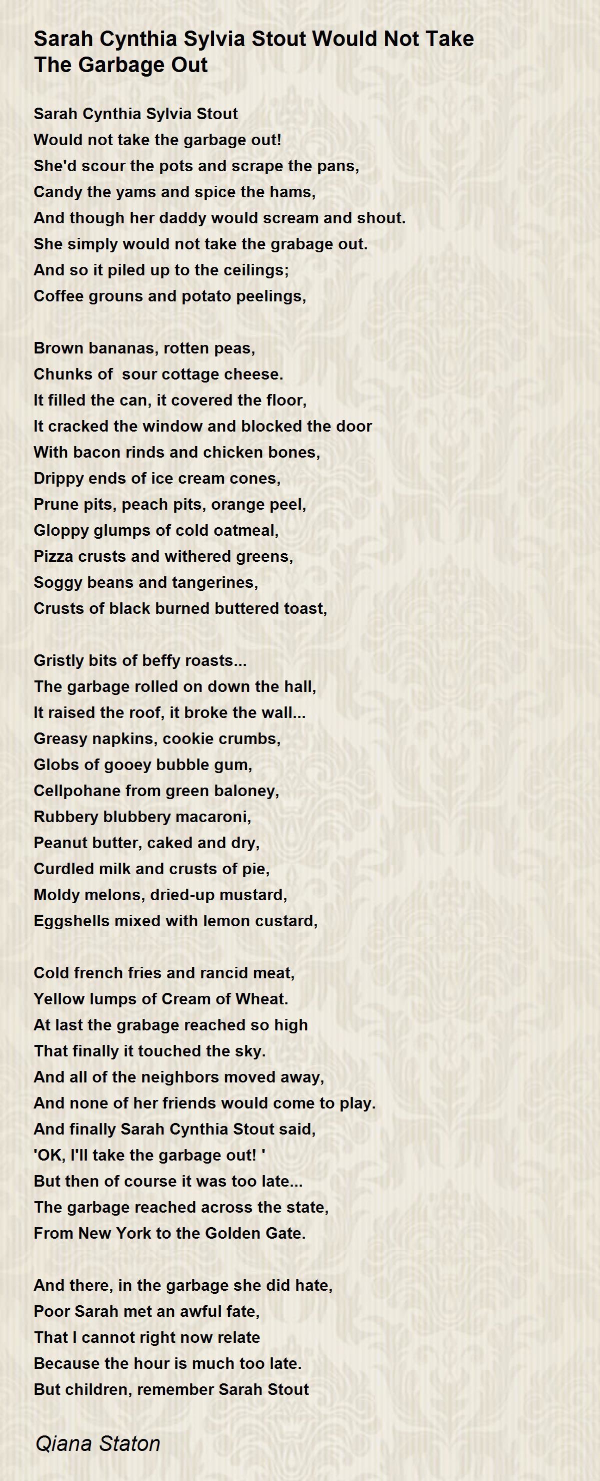20 Sarah Cynthia Stout Poem Pdf SiobhanLouis