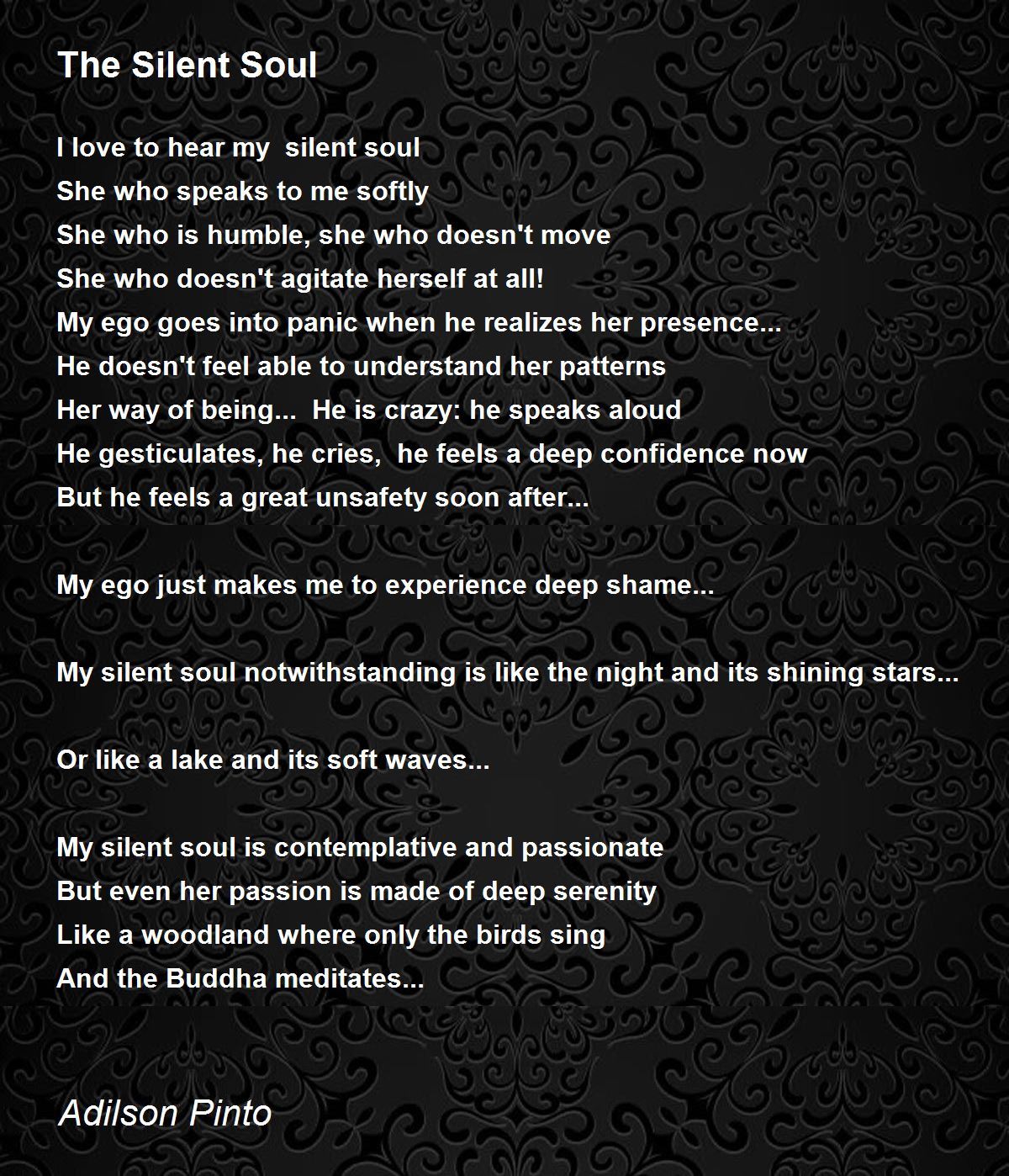 The Silent Soul - The Silent Soul Poem by Adilson Pinto