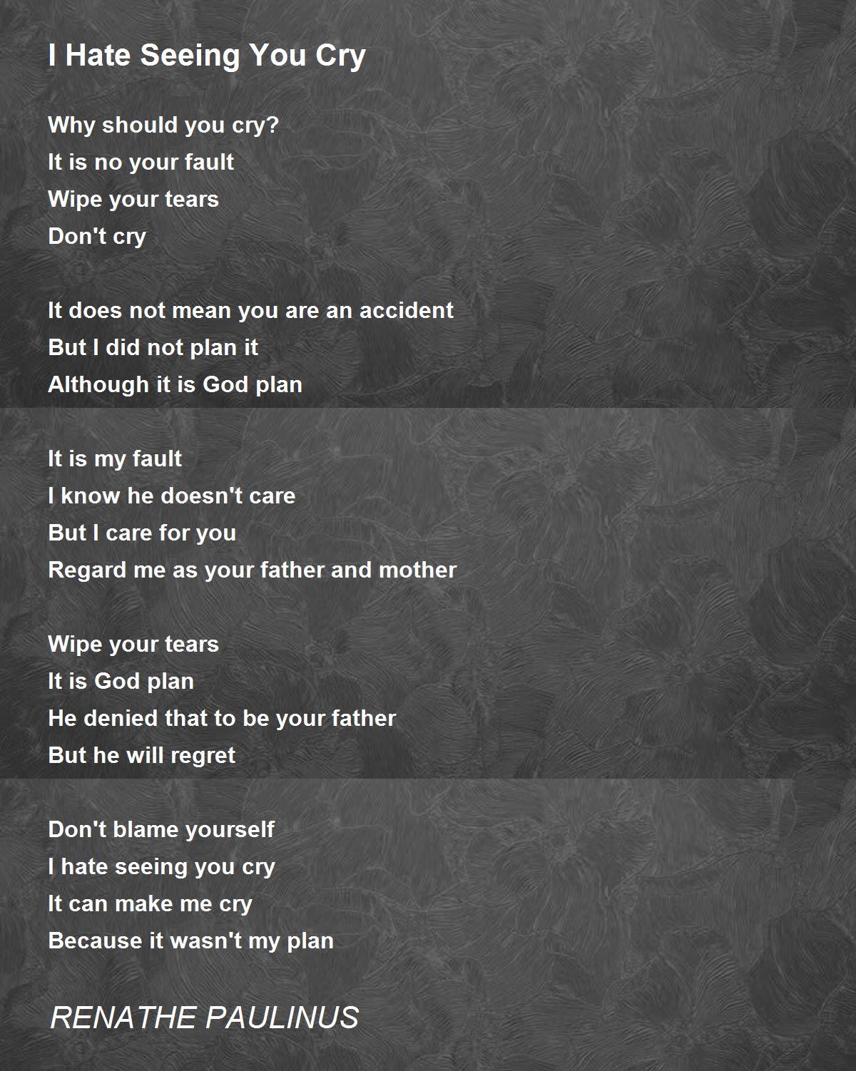 sad poems that make you cry