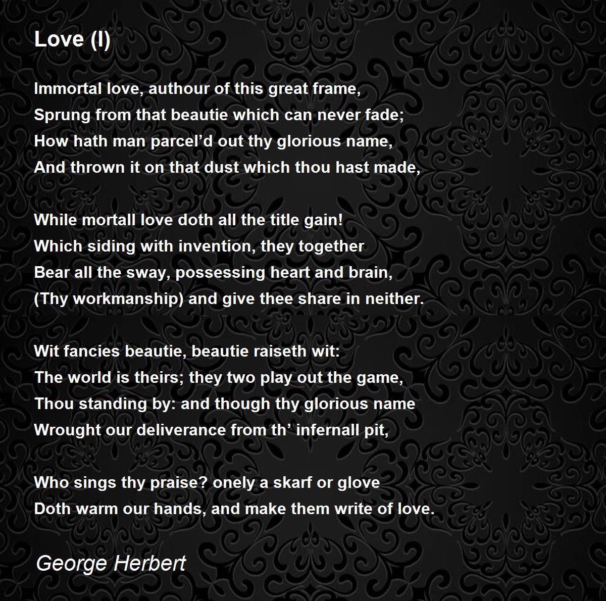 Love I Poem By George Herbert
