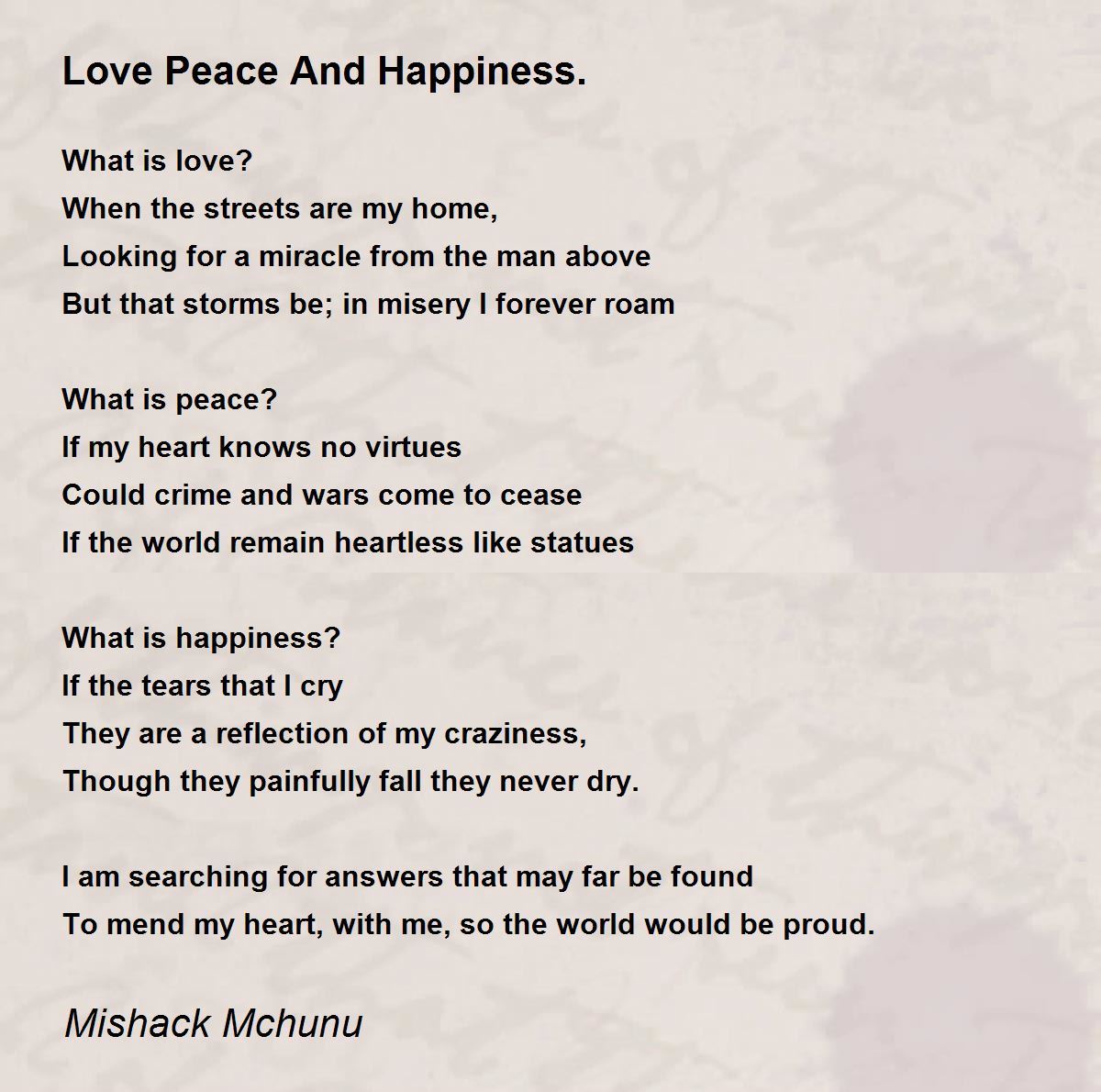 poems about happiness and love