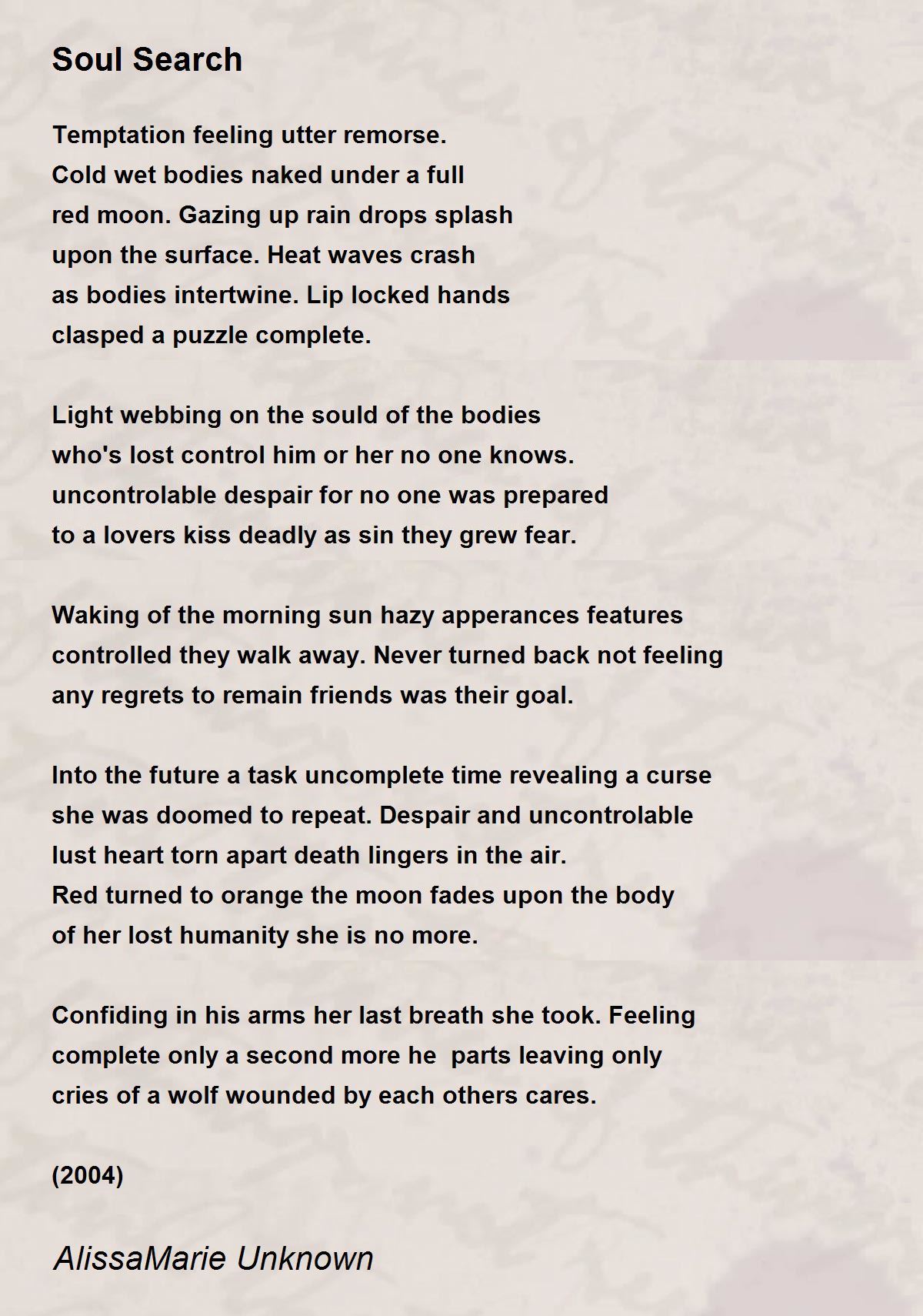 Soul Search - Soul Search Poem by AlissaMarie Unknown