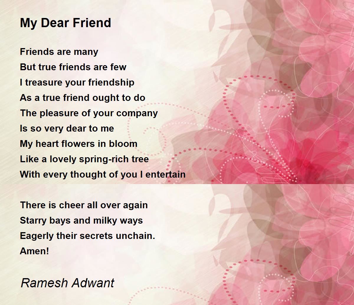 My Dear Friend - My Dear Friend Poem by Ramesh Adwant