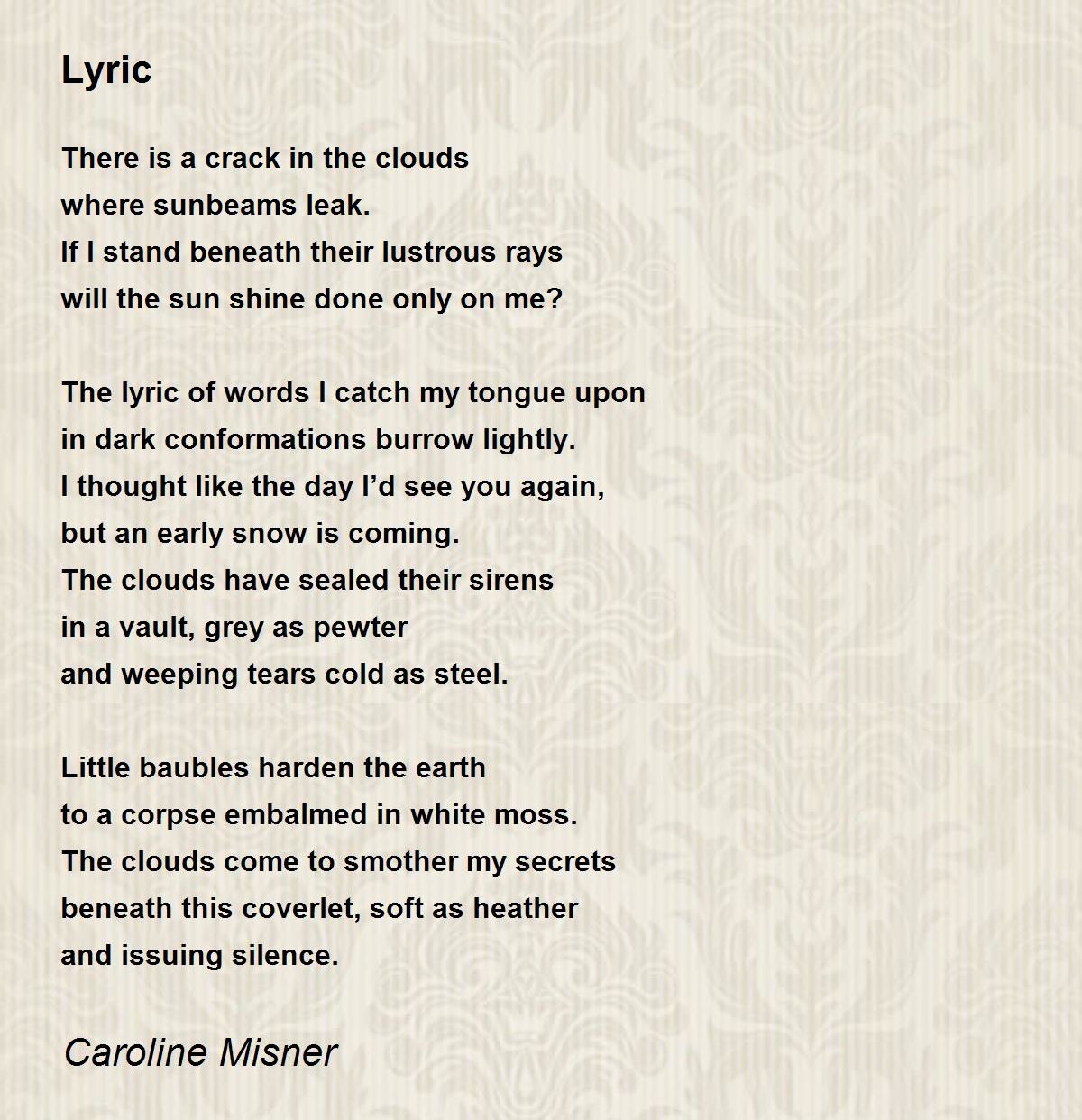 lyric poem examples