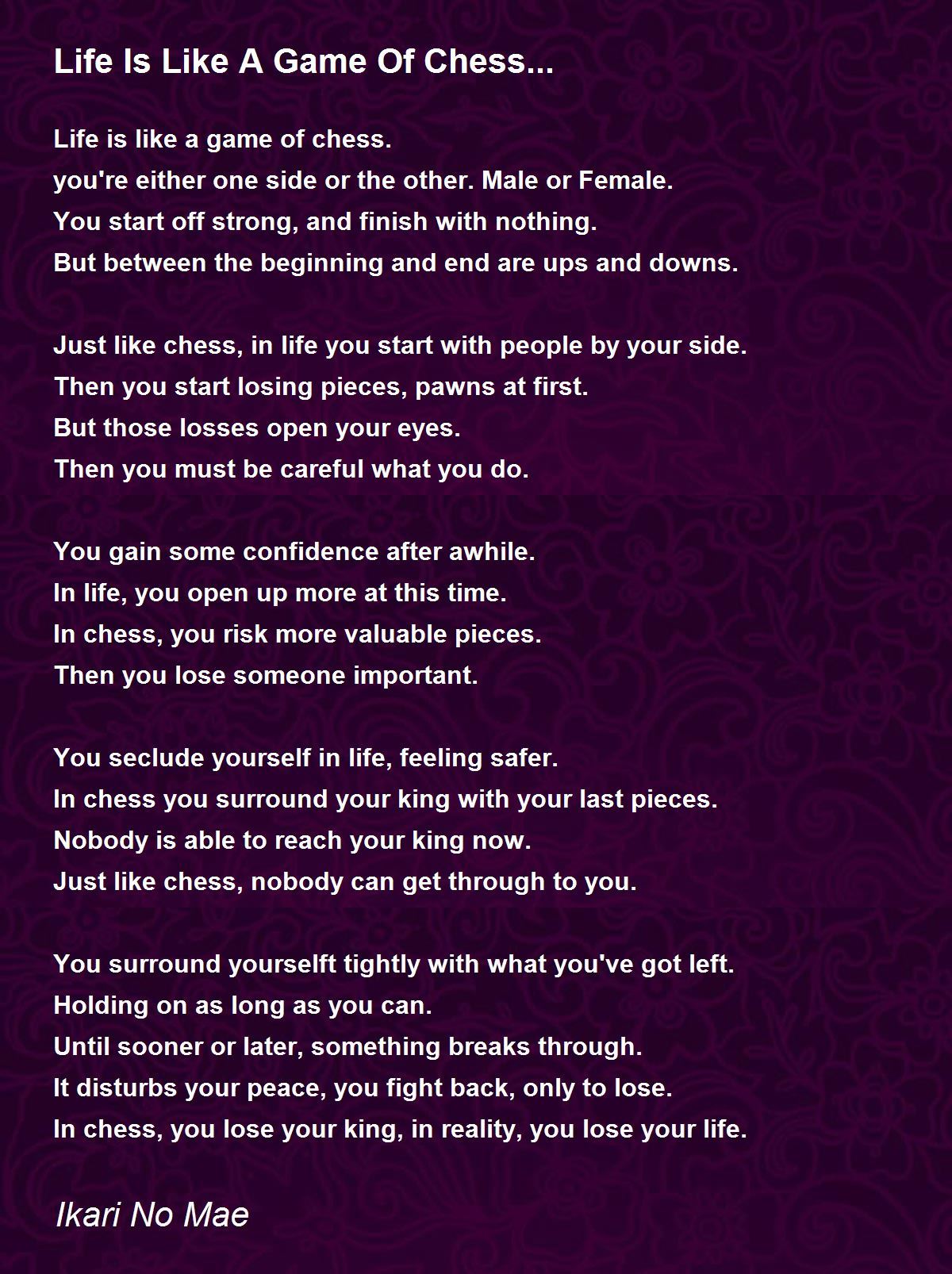 Life Is Like A Game Of Chess - snarky, any occasion, life is like, life  choices, just because, can't keep up, thinking of you card [814-323]