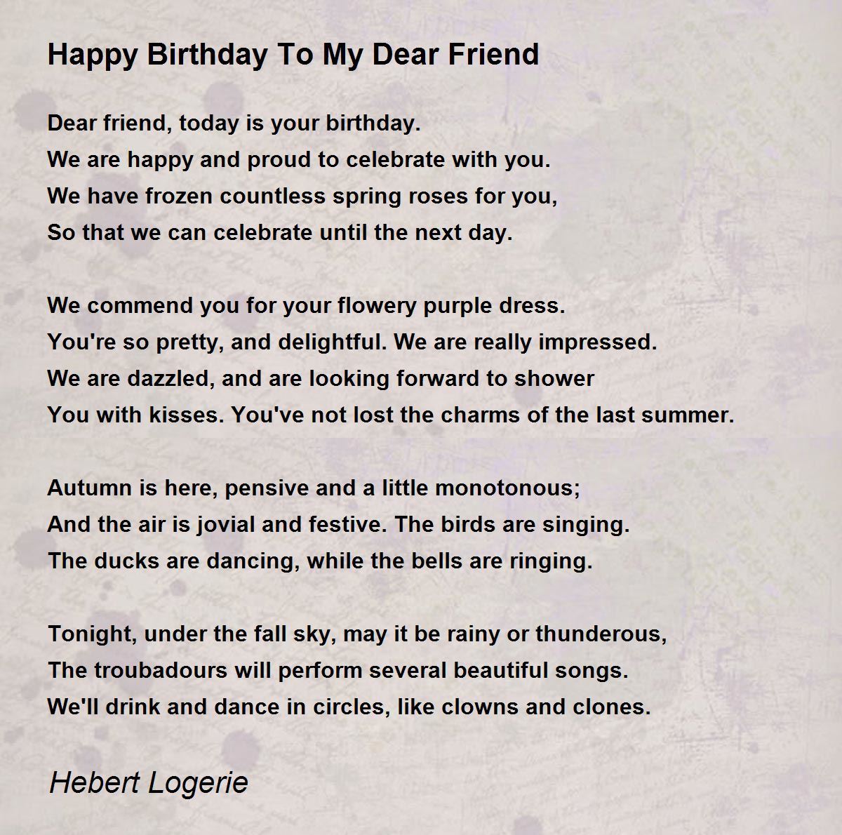 Happy Birthday To My Dear Friend - Happy Birthday To My Dear ...