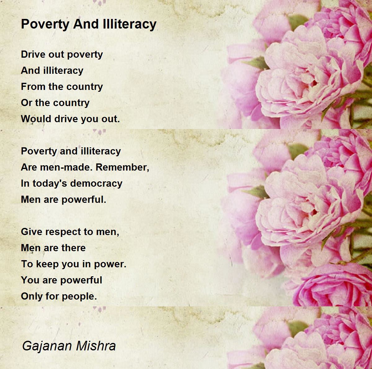 illiteracy and poverty