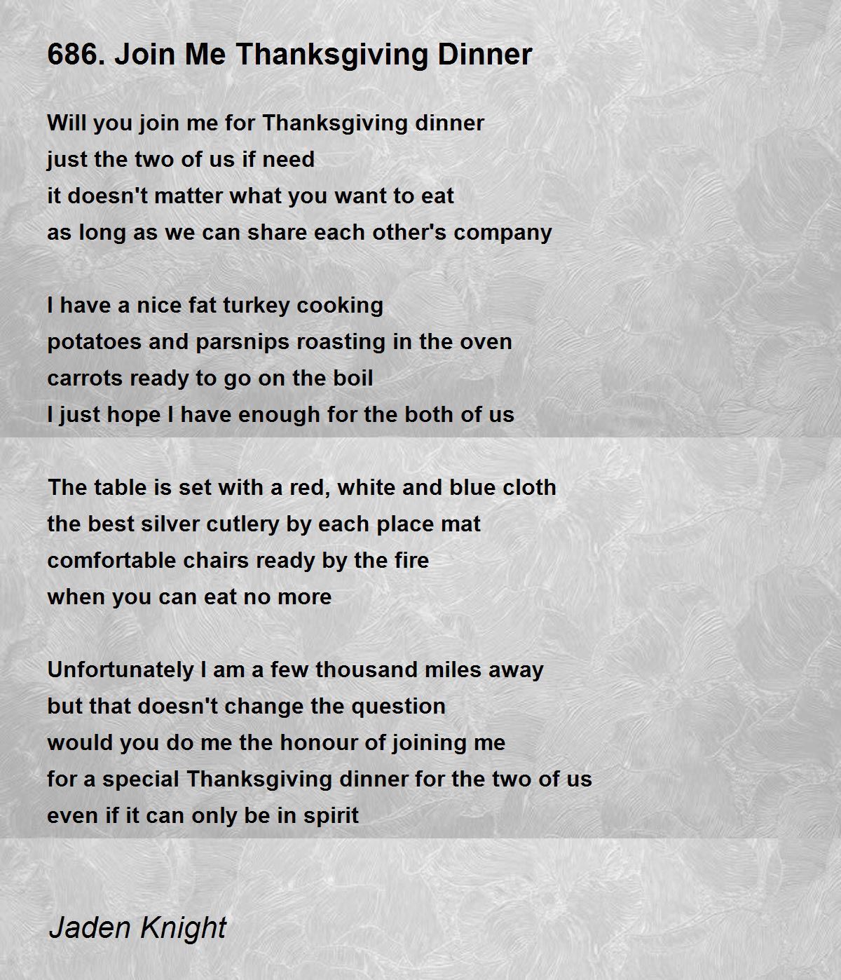 686. join me thanksgiving dinner - 686. join me thanksgiving