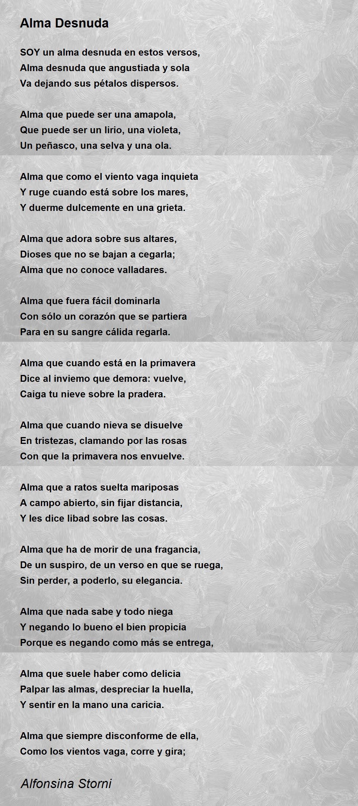 Alma Desnuda - Alma Desnuda Poem by Alfonsina Storni