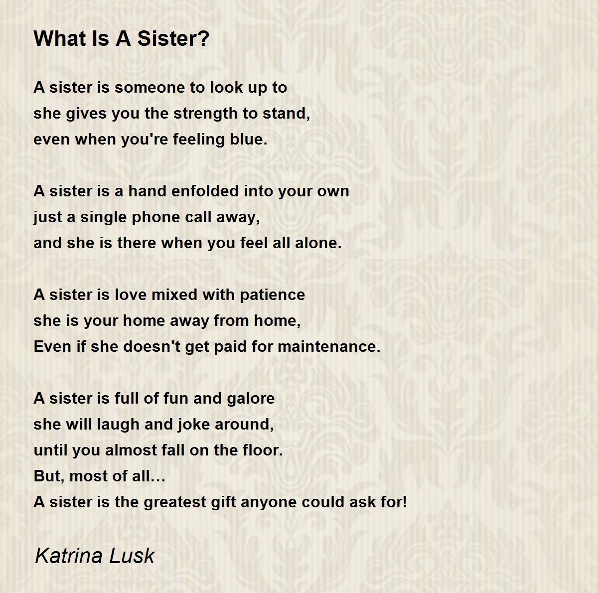 sister poems that make you laugh