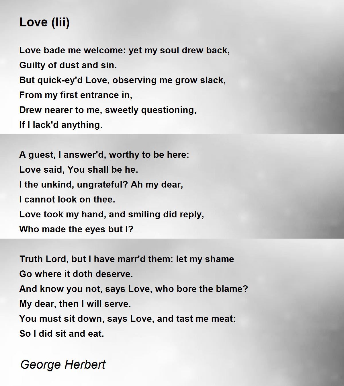 Love (Iii) - Love (Iii) Poem by George Herbert