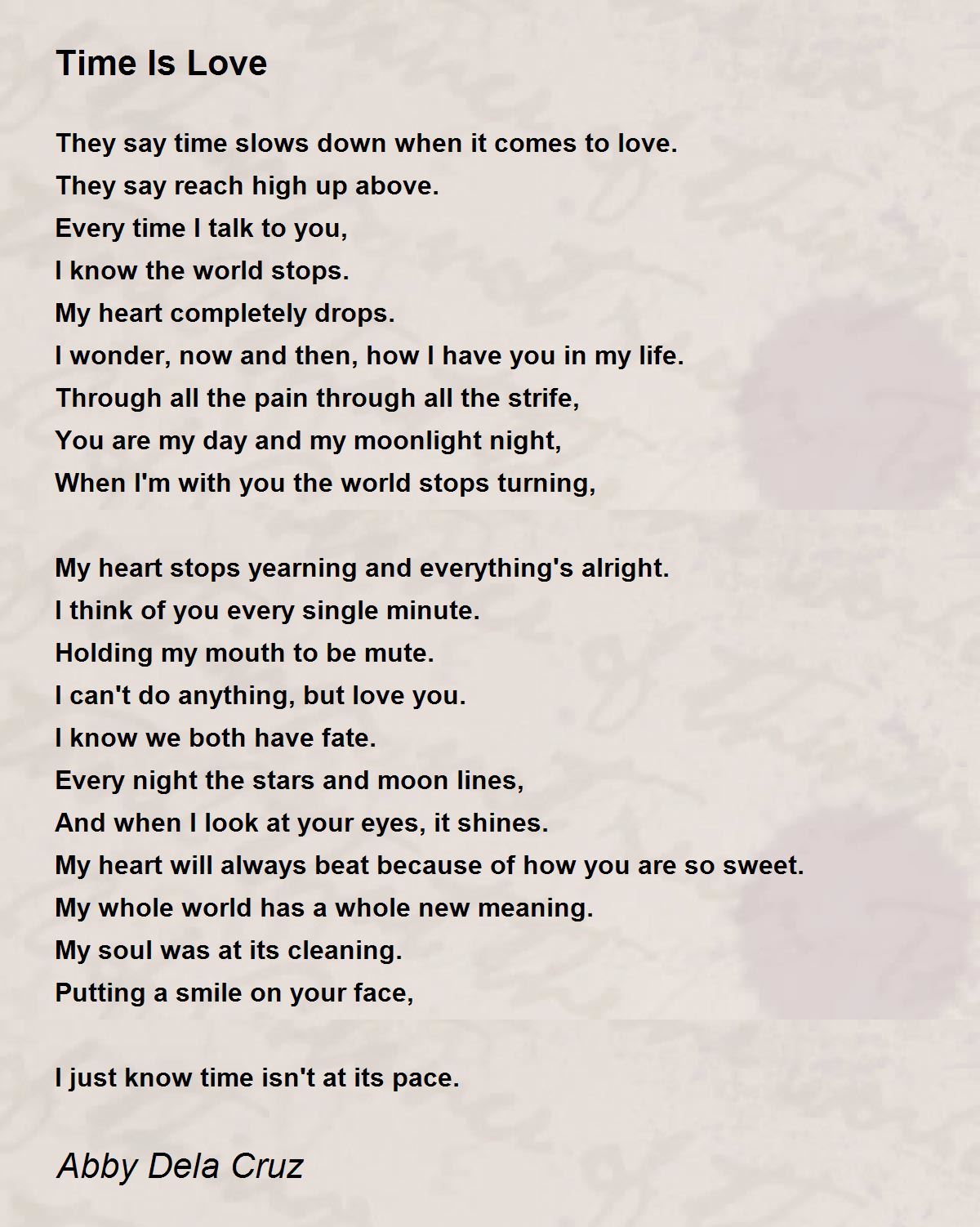 Time Is Love - Is Love Poem Abby Dela Cruz