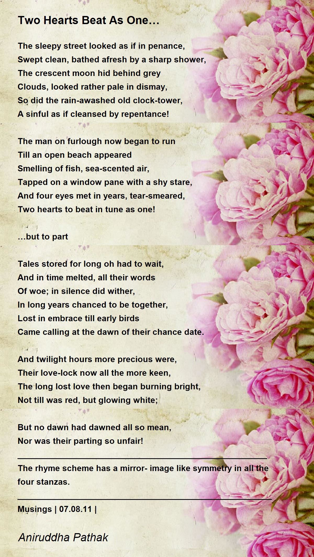 Taiko mave Variant Bliv sammenfiltret Two Hearts Beat As One… - Two Hearts Beat As One… Poem by Aniruddha Pathak