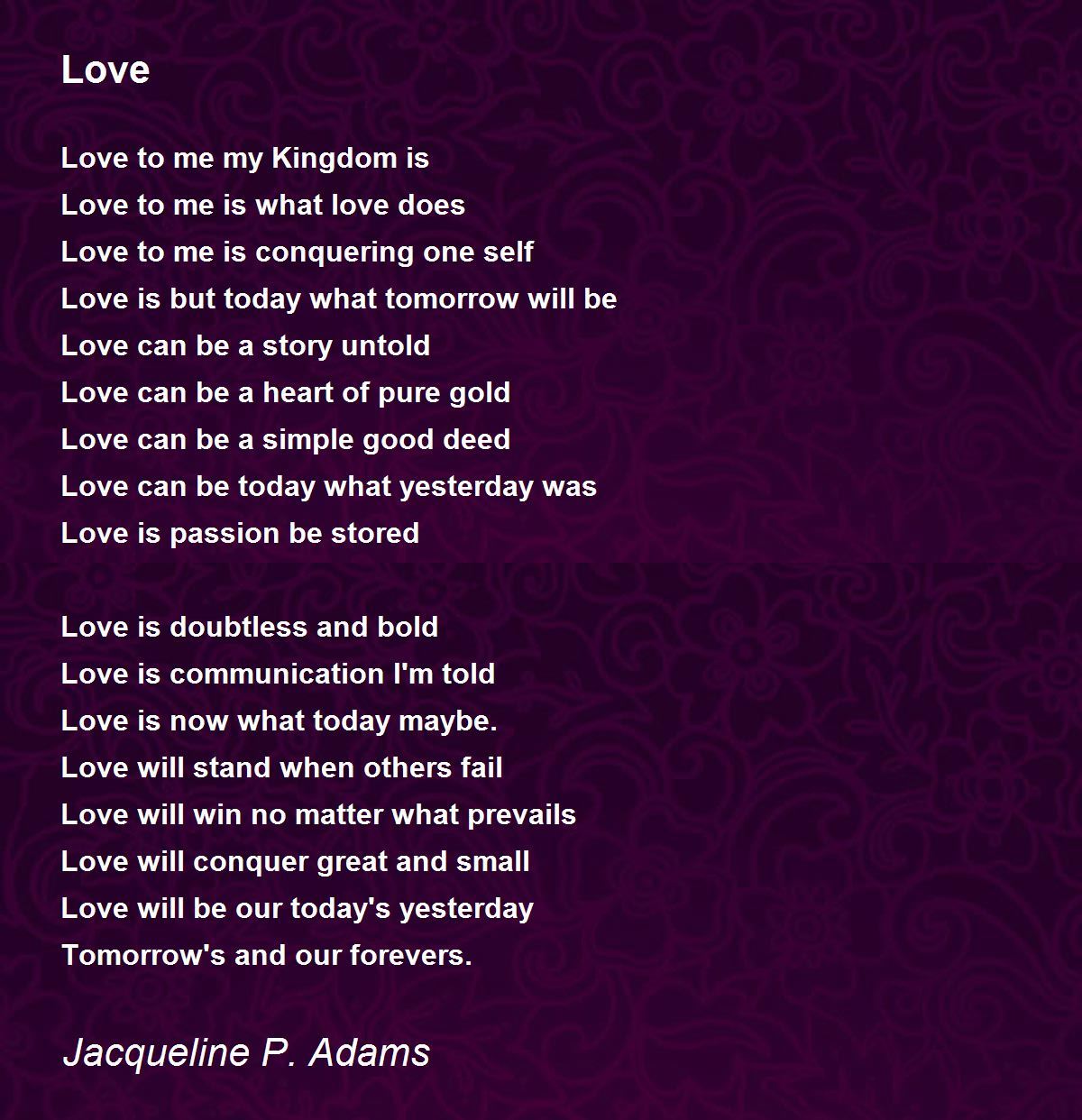 Love - Love Poem by Jacqueline P. Adams