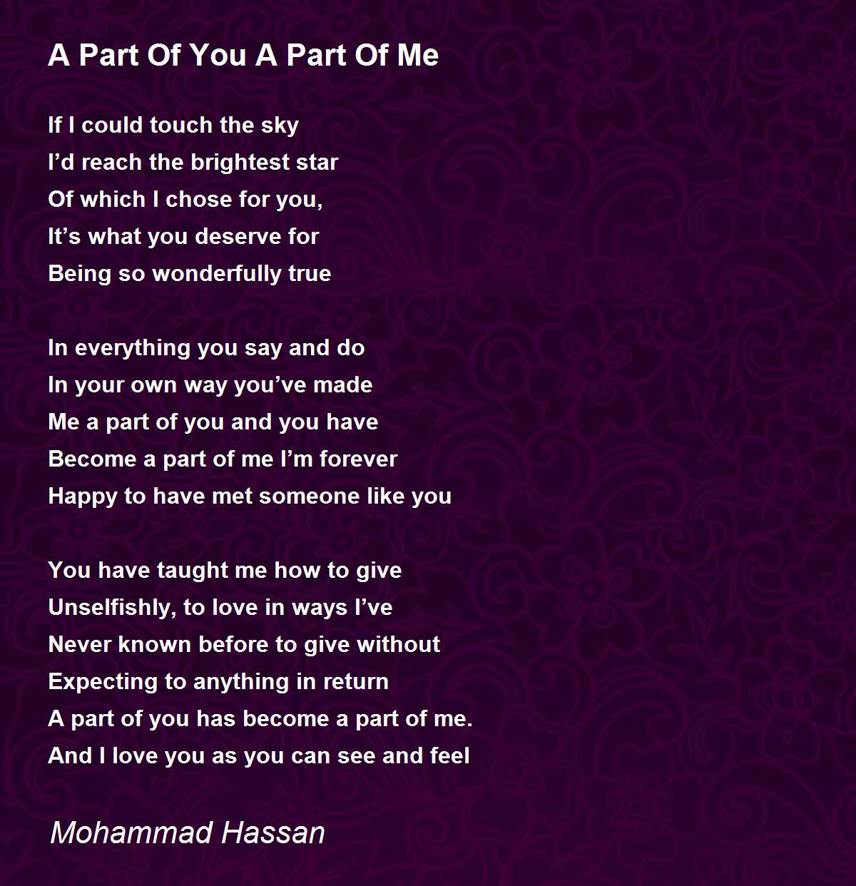 A Piece of me - A Poem