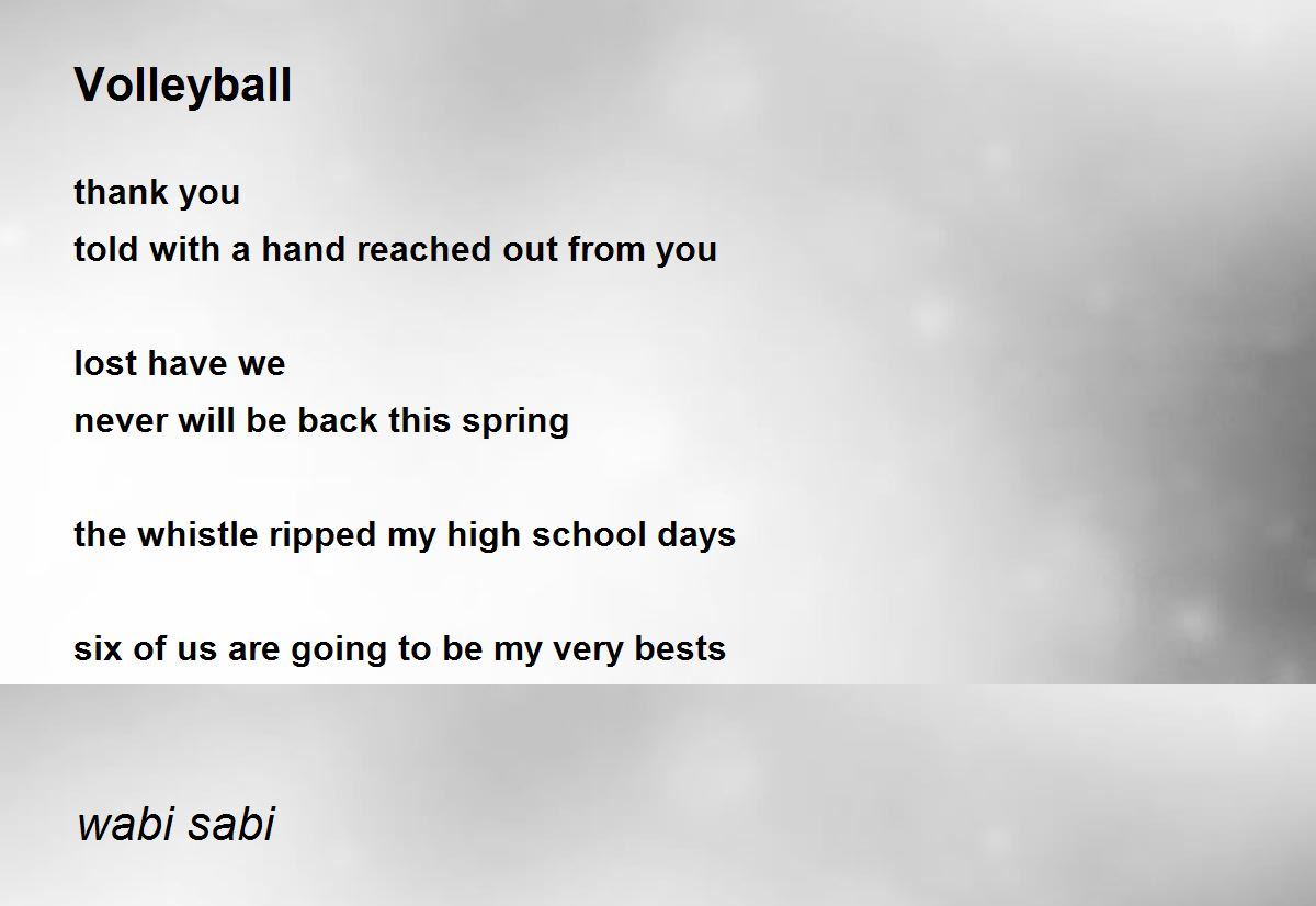 Volleyball Poems For Girls
