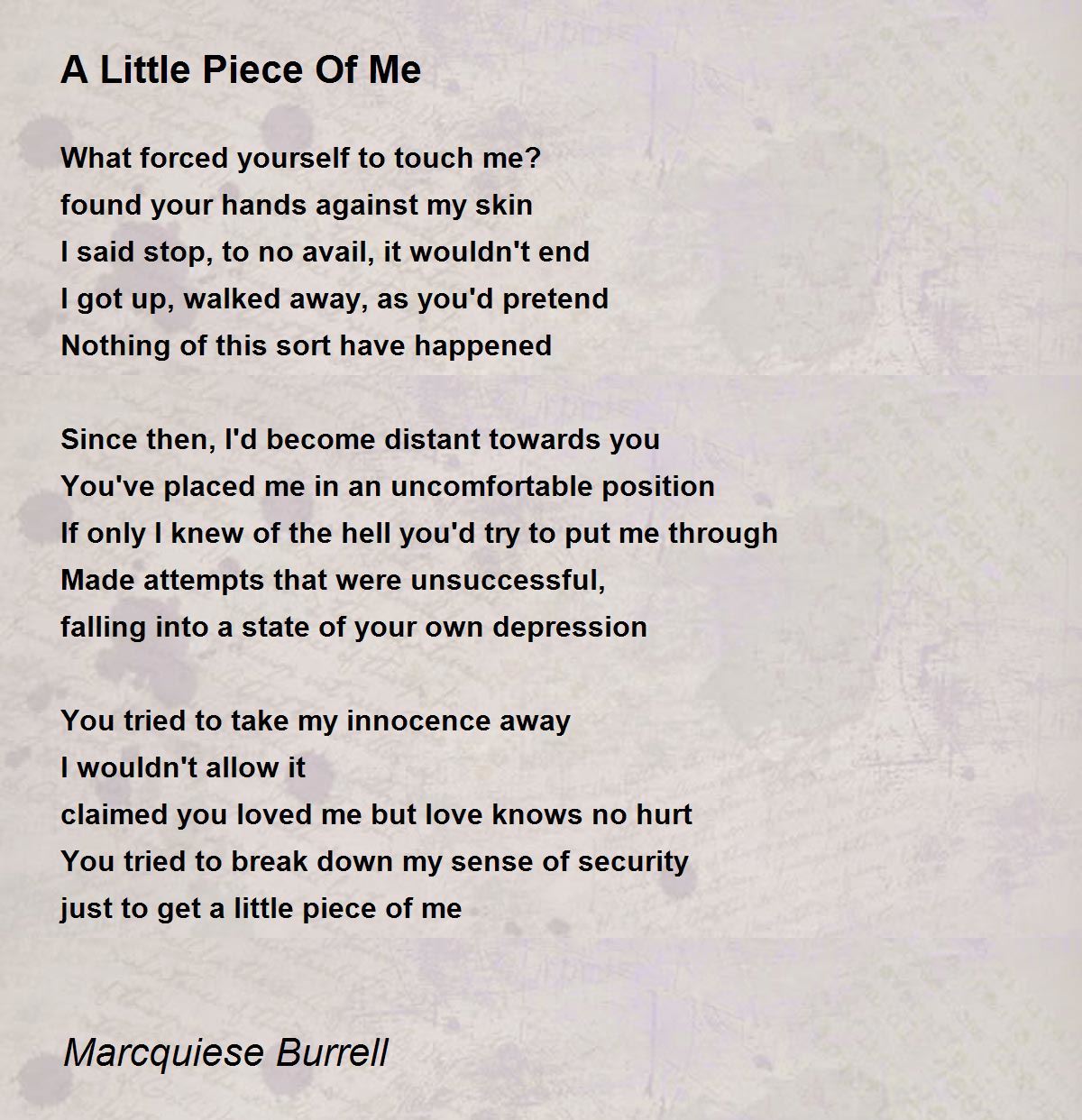 A Piece of me - A Poem