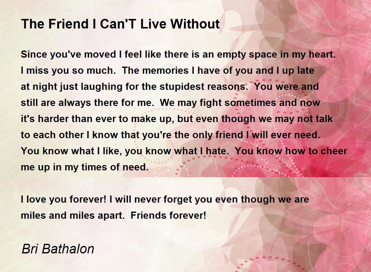 The Friend I Can'T Live Without - The Friend I Can'T Live Without ...
